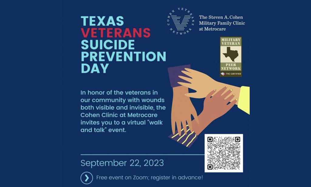 Texas Veteran Suicide Prevention Day Virtual Walk & Talk Metrocare