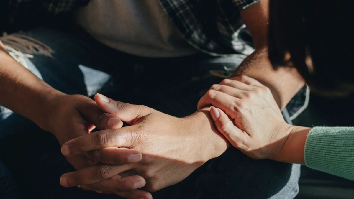 Stock image of hands
